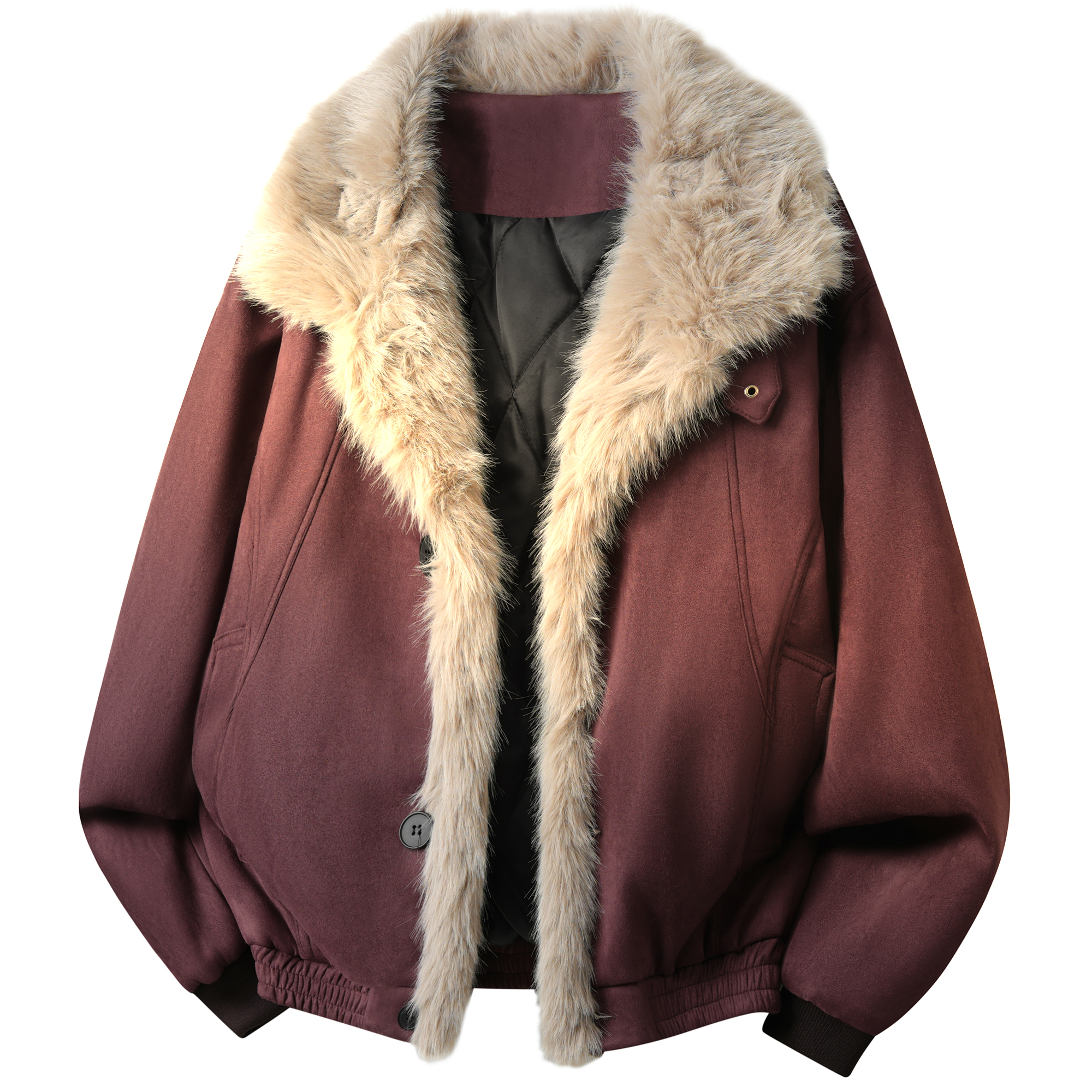 

Пуховик Unisex Hooded Thickened Mock Two Piece X1617, burgundy mountain hawk cotton garment