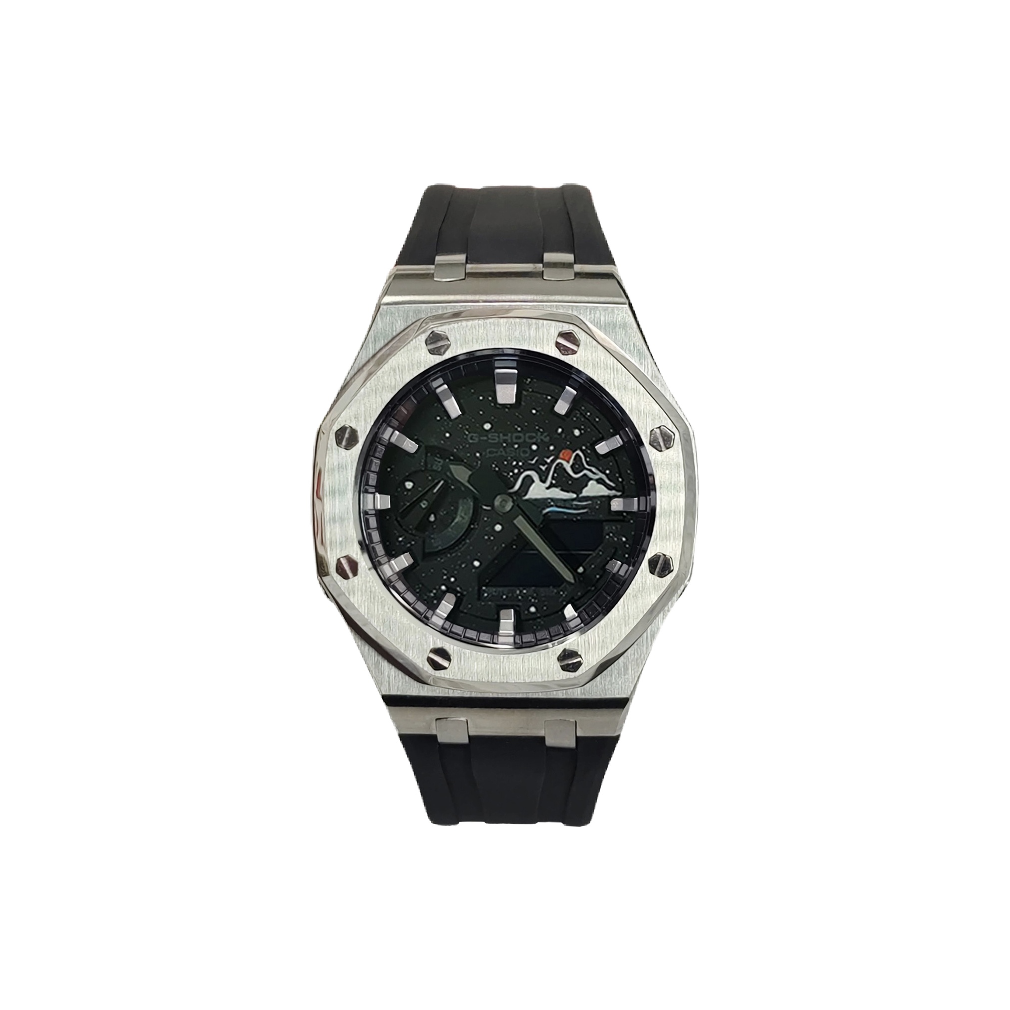 

CASIO Часы Men Liquid Crystal/Analog Dual Display Series 44mm Black Watch, Snowfall Watch Dial