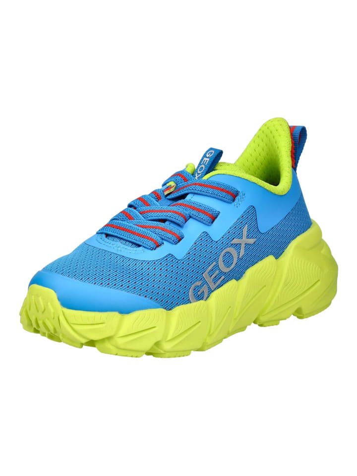 

Кроссовки на шнуровке Geox, цвет blau/lime