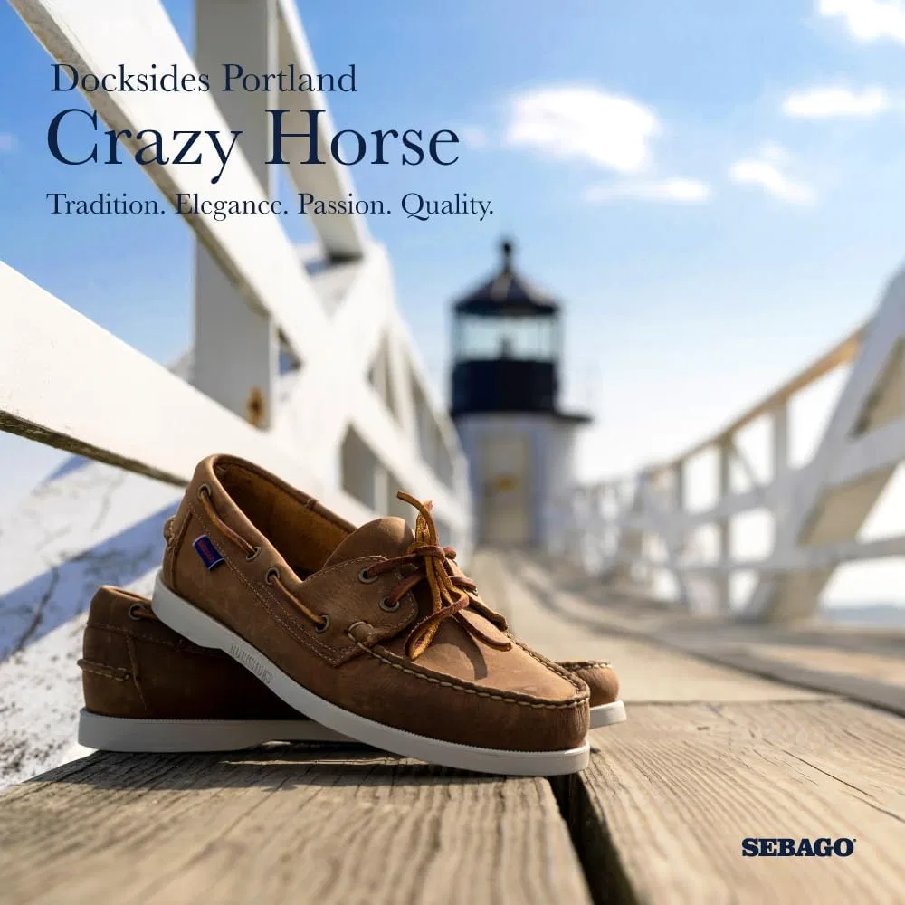 Мужские высокие сапоги Sebago Docksides Portland Crazy High Boot Shoes, Brown Tan 912 — фото 2