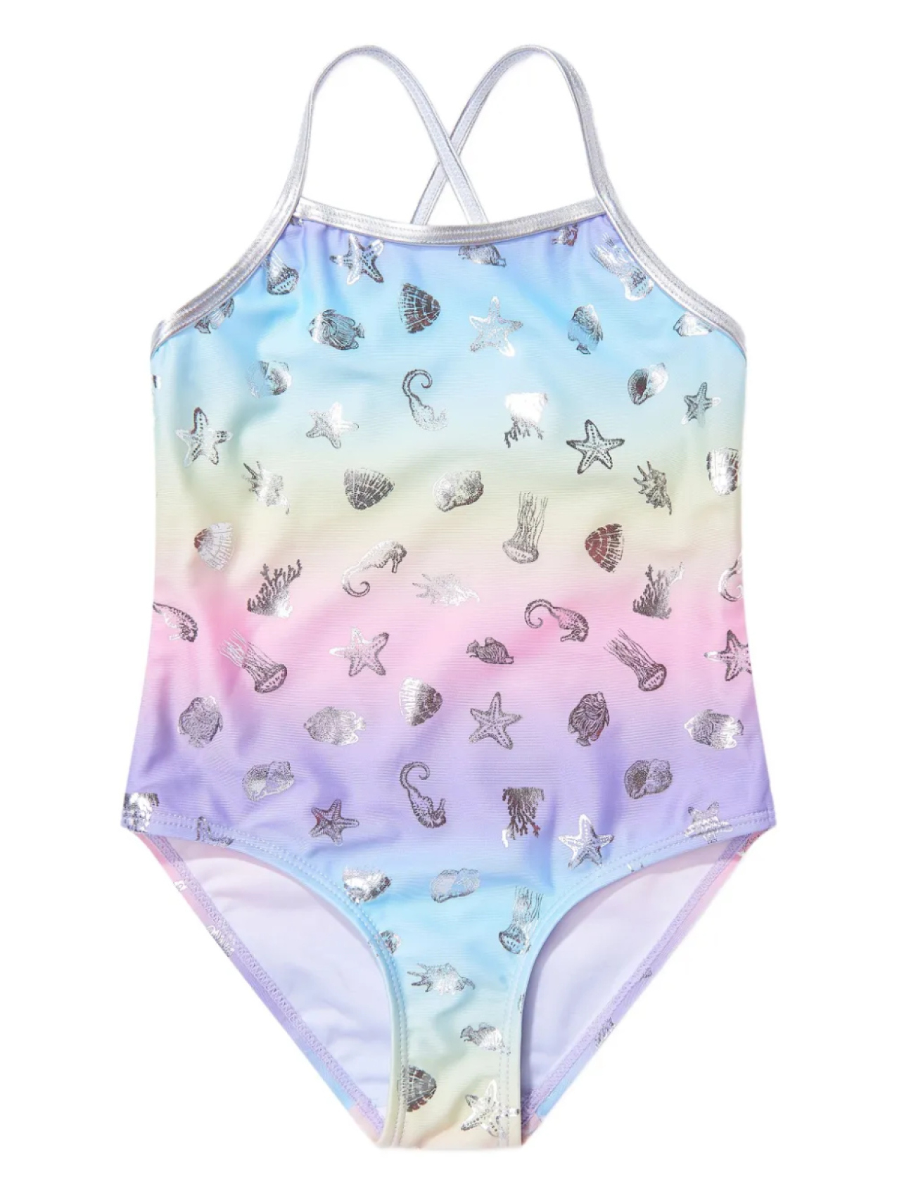 

Купальник с принтом морской жизни SOLISWIM KIDS, розовый