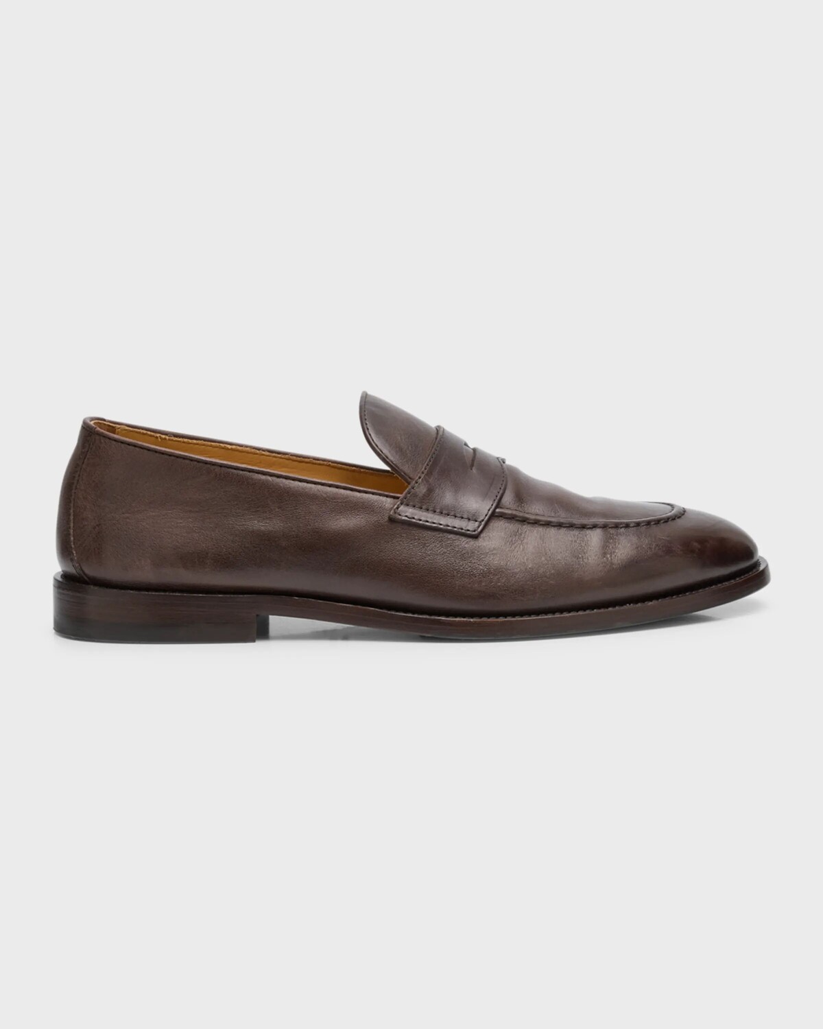 

Мужские кожаные пенни-лоферы Brunello Cucinelli, цвет Dark Brown