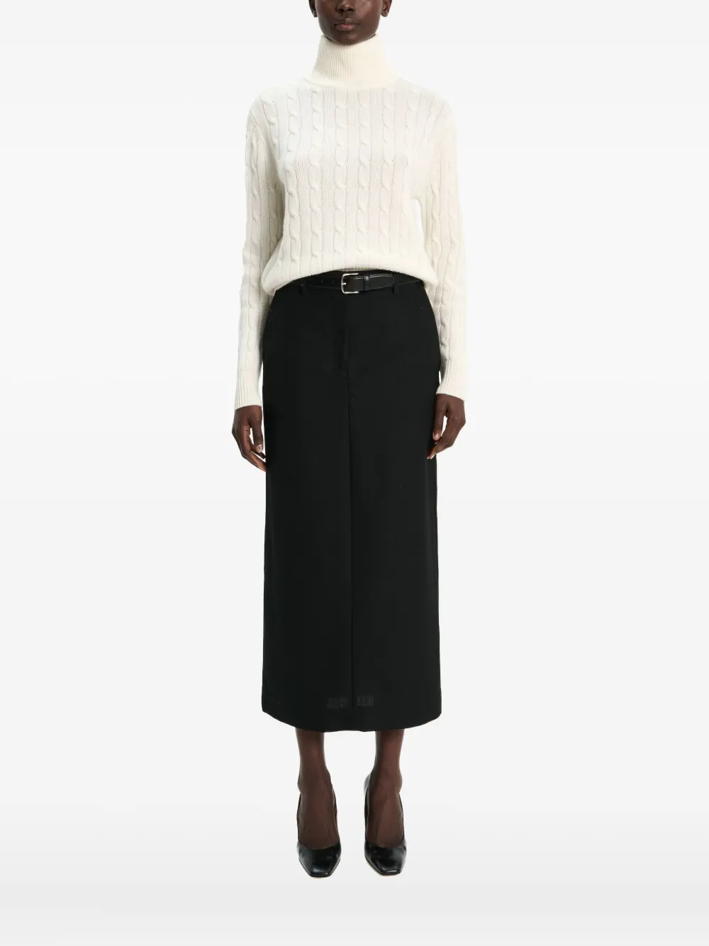 

Свитер с косами и высоким воротником Arch3, белый