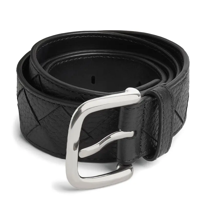 

Bottega Veneta Мужской кожаный ремень из коровьей кожи черный шириной 3.5 см, Black