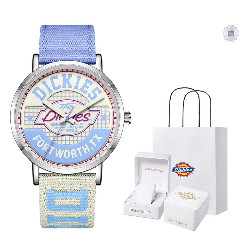 

Dickies Часы Wrist Watch Quartz Movement Nylon Strap Pink Watch Dial Women's Watch Classic Box, [Limited Glow Leather Case]CL-541V2-72SY