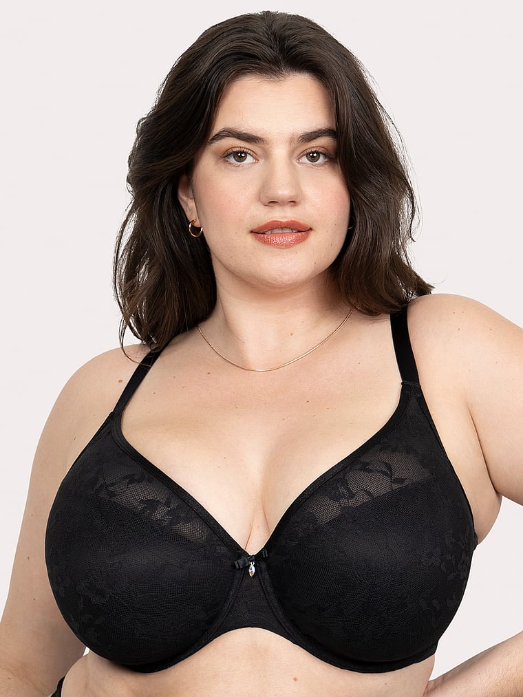 

Кружевной бюстгальтер-футболка No-Show Curvy Couture, черный