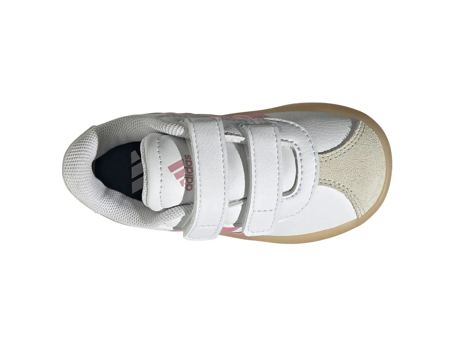 Кроссовки Adidas VL Court 3.0 — детские, белые/розовые — фото 4