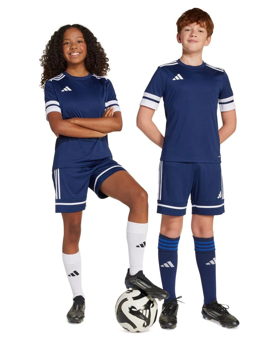 Шорты с эластичным поясом для мальчиков и девочек 6-20 лет Adidas, синий/темно-синий/белый