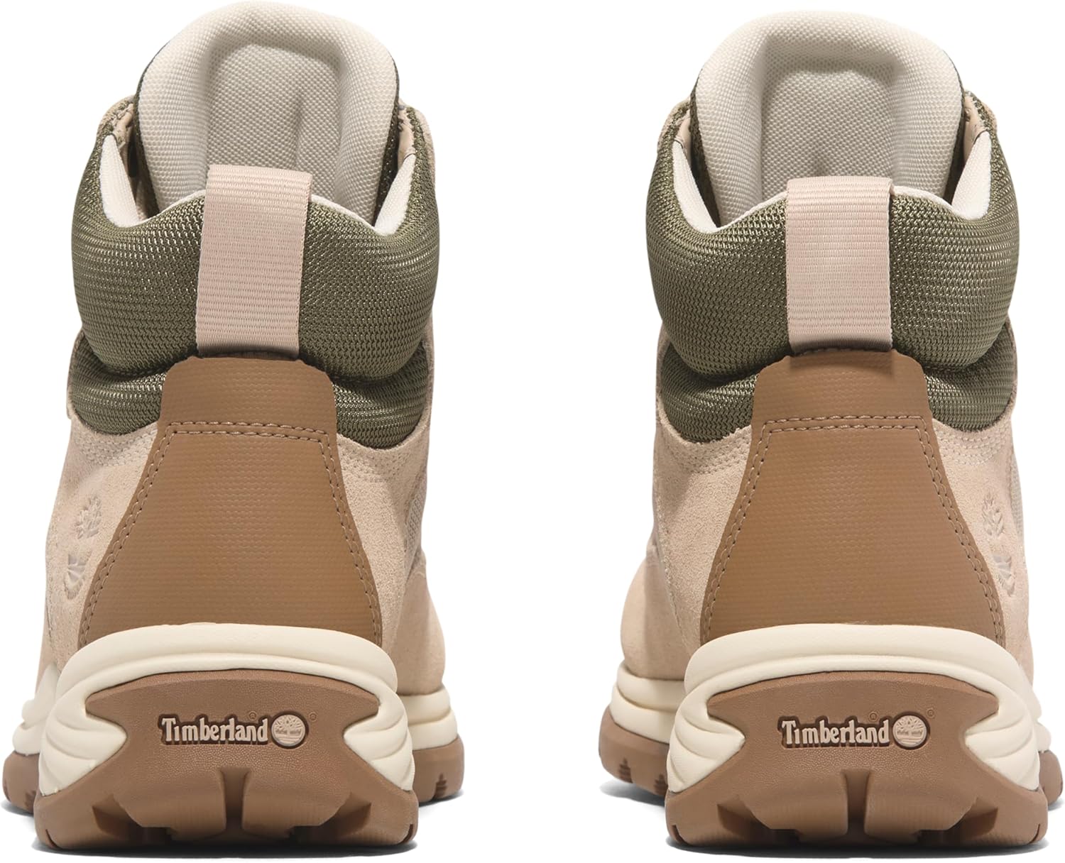 Женские белые водонепроницаемые походные ботинки Timberland Ledge Mid со шнуровкой, Light Beige Suede — фото 4