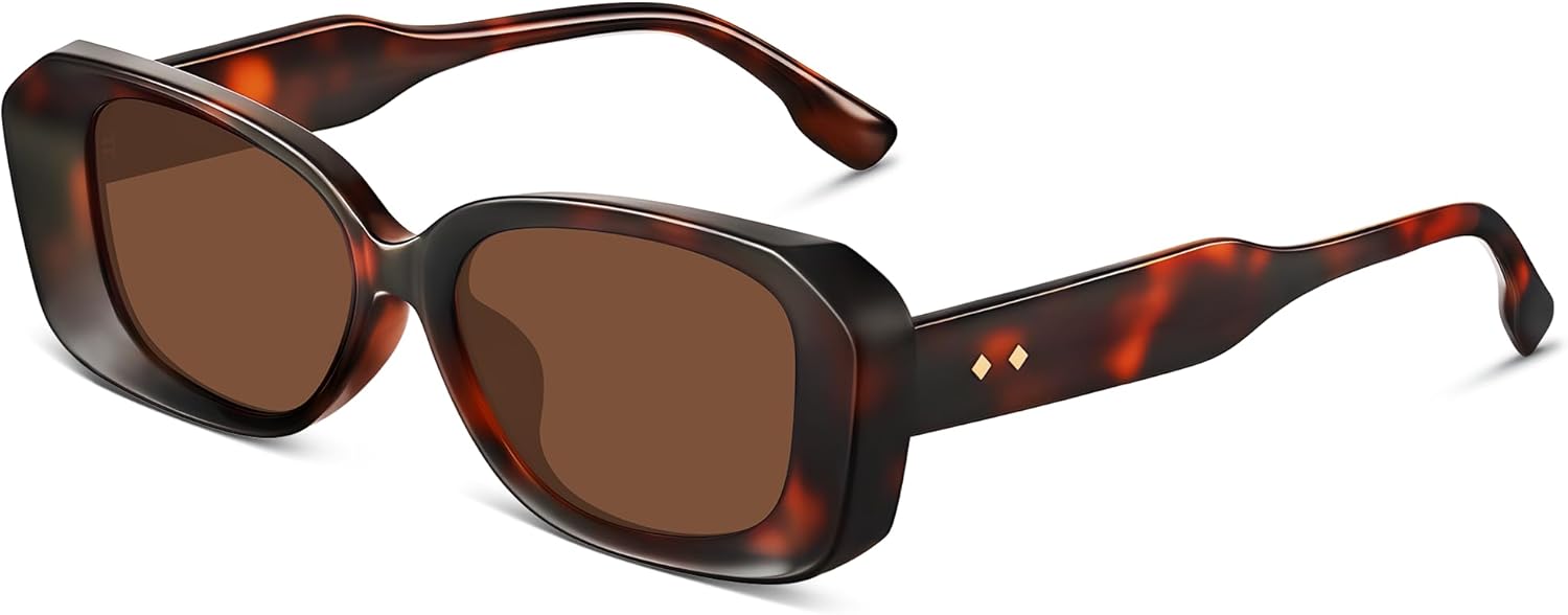 

Женские солнцезащитные очки матово-черного цвета, классическая ретро-квадратная оправа, модные солнцезащитные очки с защитой от УФ-излучения Foliful, A01-leopard Frame Brown