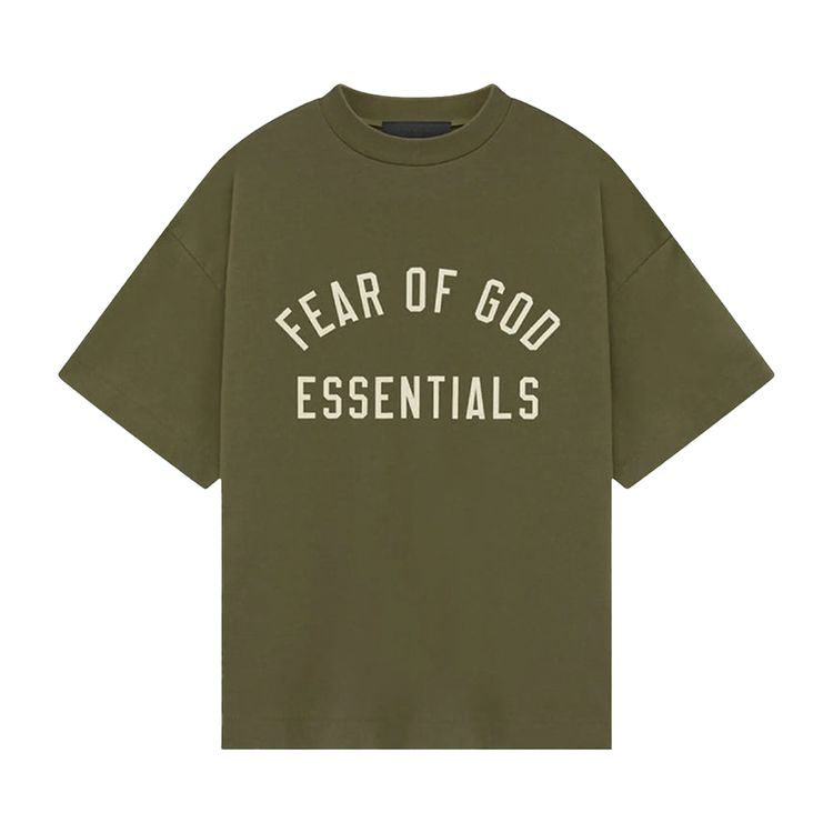 

Футболка Fear of God Essentials Kids Jersey Crewneck Tee Military, зеленый