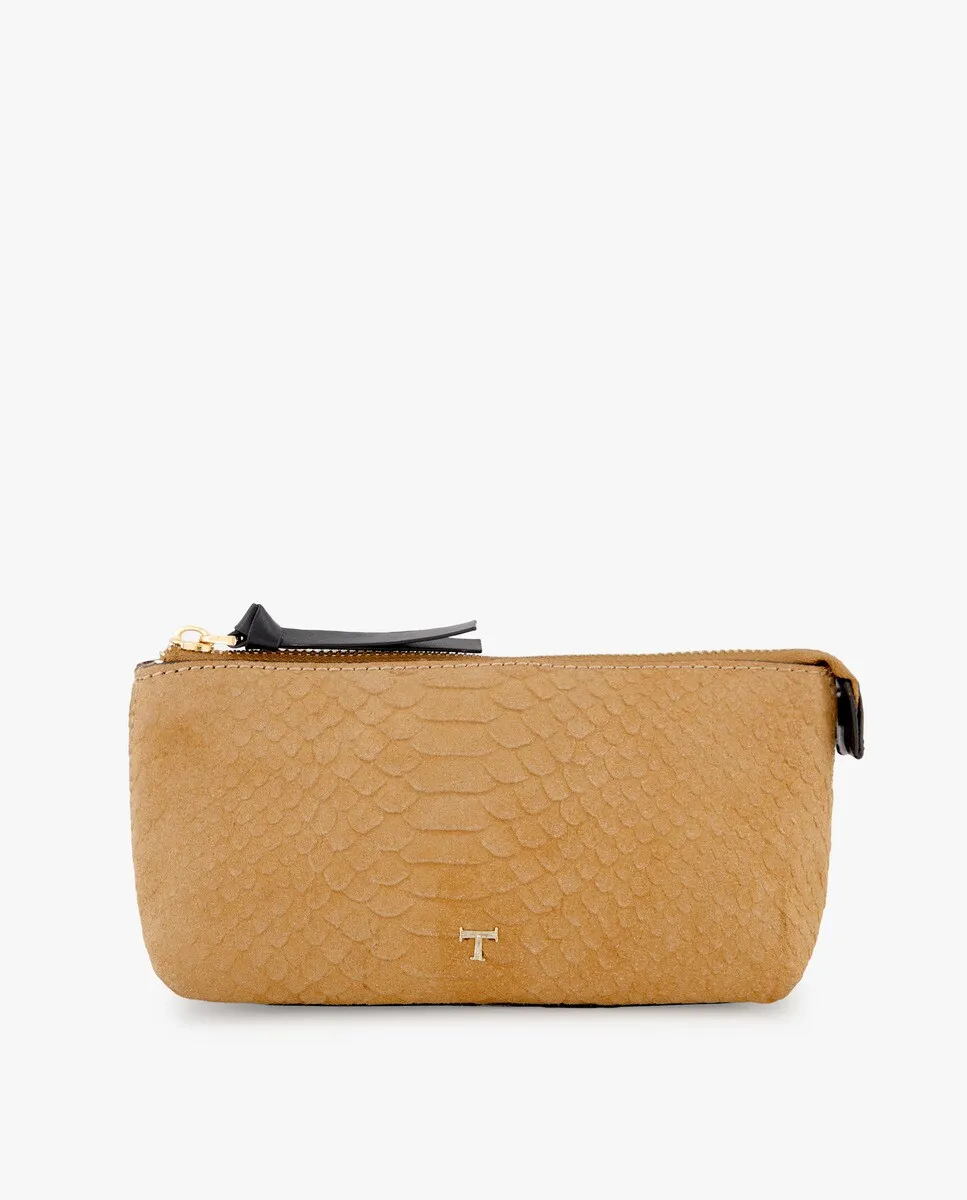 

Замшевая косметичка с логотипом Latouche, цвет 730 Camel