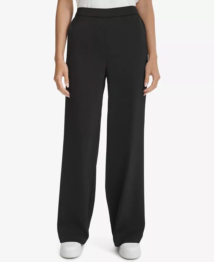 

Женские брюки с широкими штанинами и эластичной спинкой Calvin Klein, черный