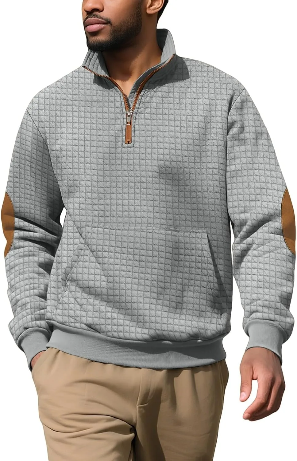 

Мужской свитер с высоким воротником и молнией на четверть