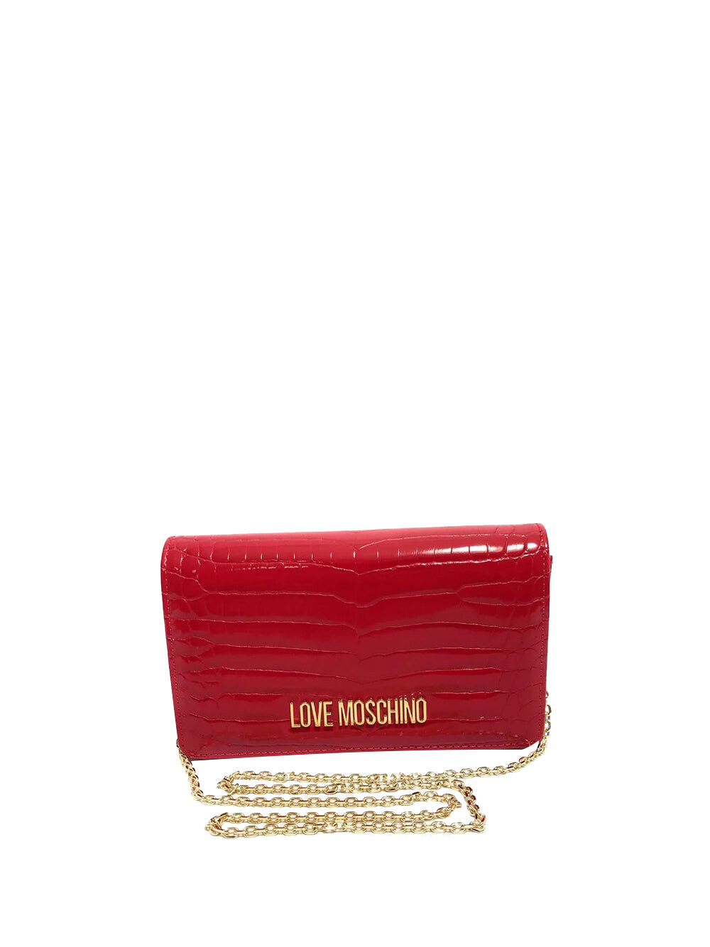

Красная женская сумка через плечо Moschino