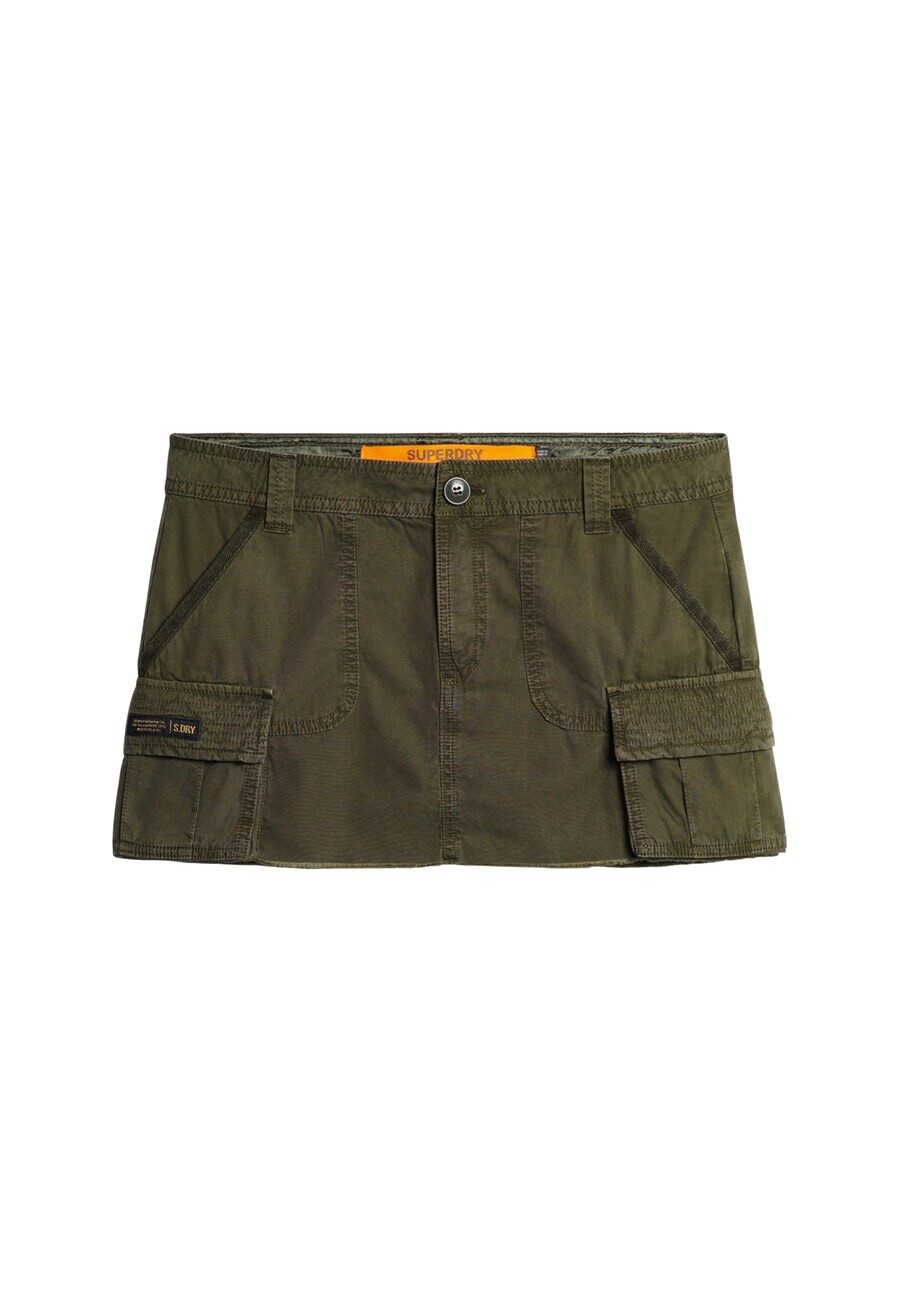 

Юбка мини Superdry Skirt Utility, оливковый