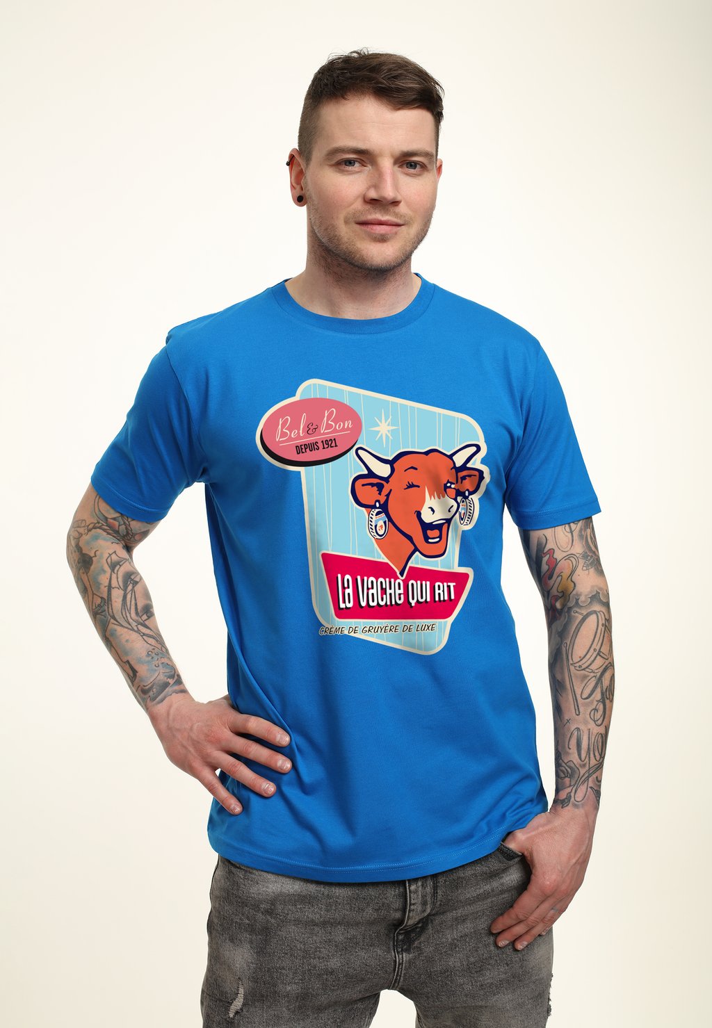 

Футболка с принтом THE LAUGHING COW BEL AND BON DEPUIS 1921 Henry Tiger, цвет Royal Blue