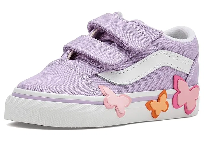 Кроссовки с бабочками Old Skool V Butterfly Vans Kids, Soft Orchid — фото 2