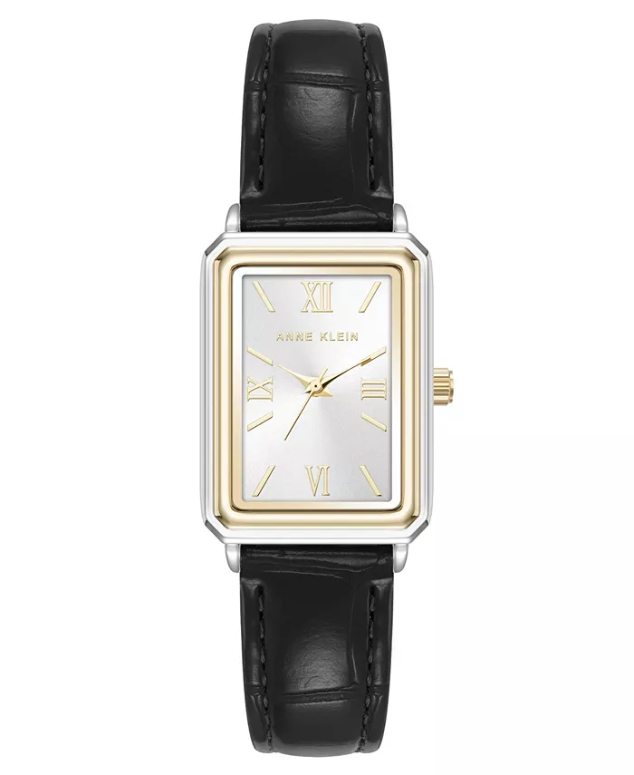 

Женские часы Quartz Casual черные из полиуретановой кожи и двухцветного металлического сплава, 25 мм Anne Klein