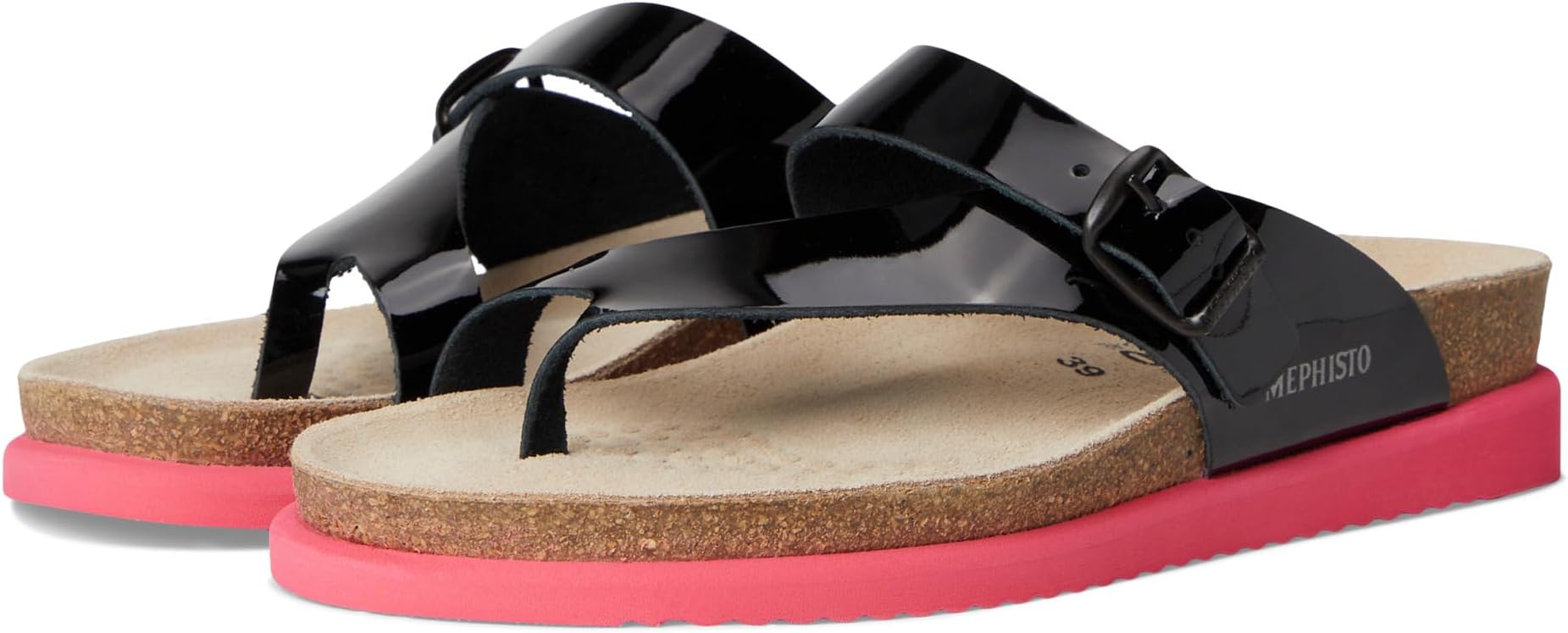 Сандалии Mephisto Women's Helen, Black Patent PInk