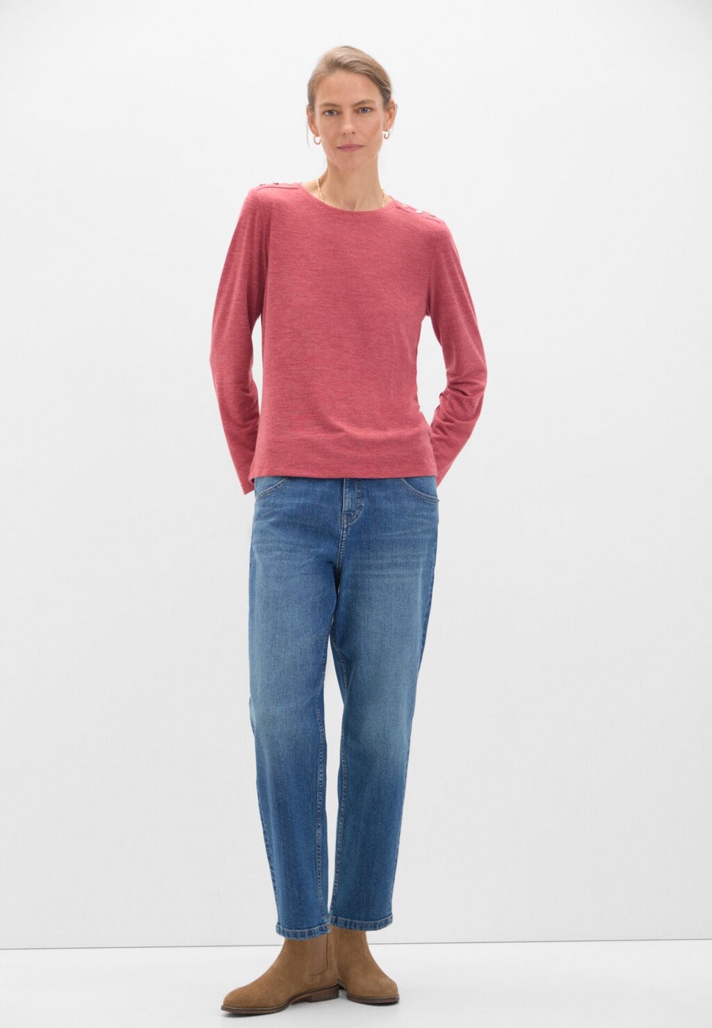 

Топ с длинными рукавами Cortefiel, бордовый