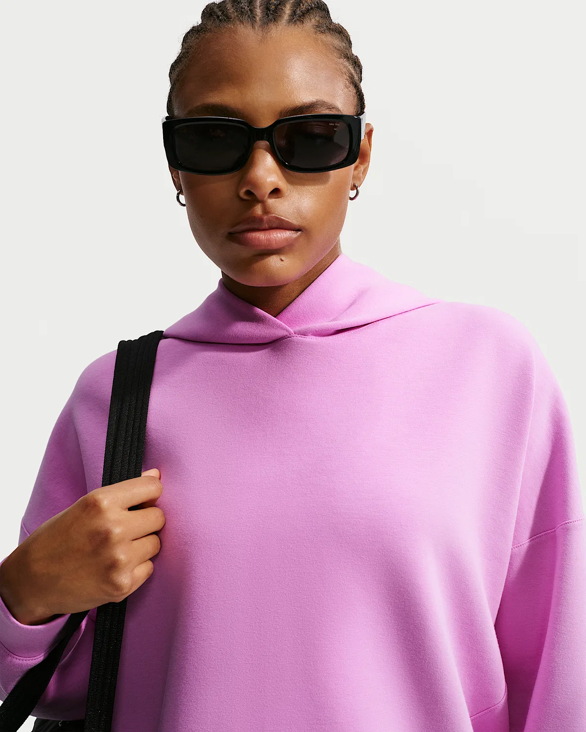 Женская худи Nike 24.7 ImpossiblySoft, Light Magenta/Black/Desert Berry — фото 3
