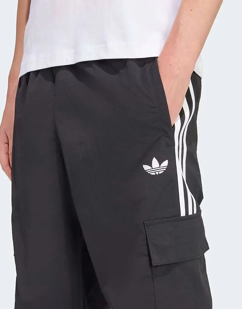 Брюки-карго Adidas Originals Adicolor classics с тремя полосками, черные — фото 3