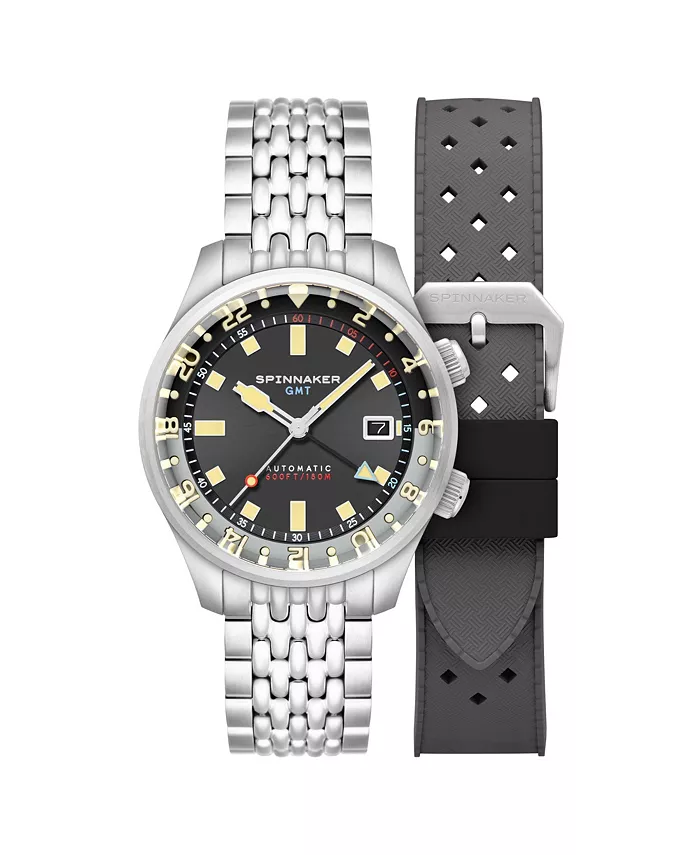 

Мужские часы Bradner GMT с автоматическим механизмом, корпус из нержавеющей стали, браслет, 42 мм Spinnaker