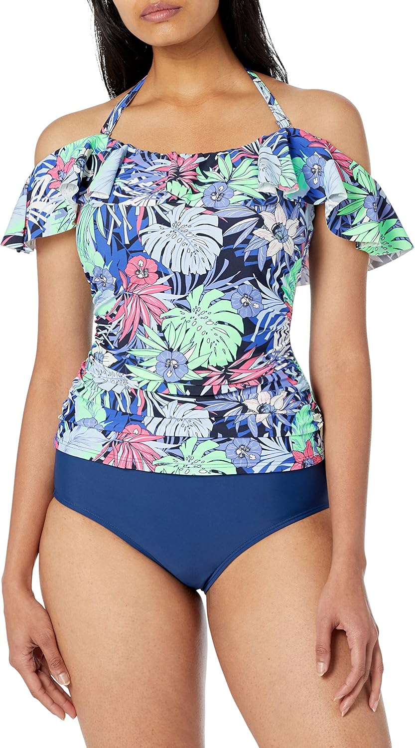 

Женский танкини с открытыми плечами Tommy Hilfiger, Neo Mint