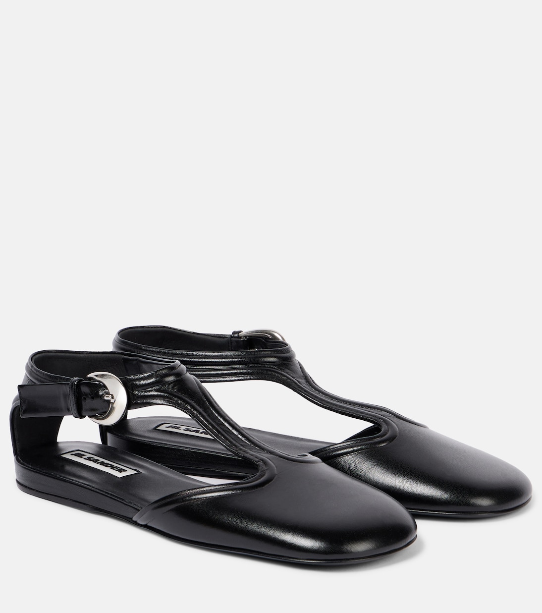 Кожаные балетки Мэри Джейн Jil Sander, черный