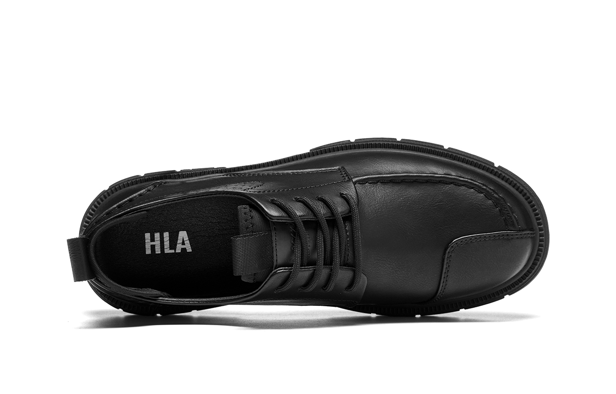 Винтажные повседневные кожаные рабочие ботинки HLA для мужчин, коричневый — фото 3