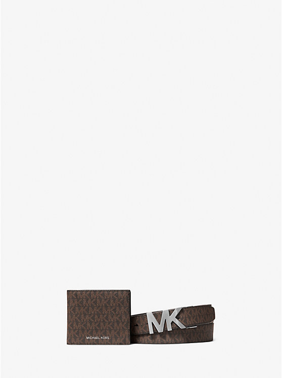 

Подарочный набор из кошелька с фирменным логотипом и двустороннего ремня Michael Kors, мультиколор