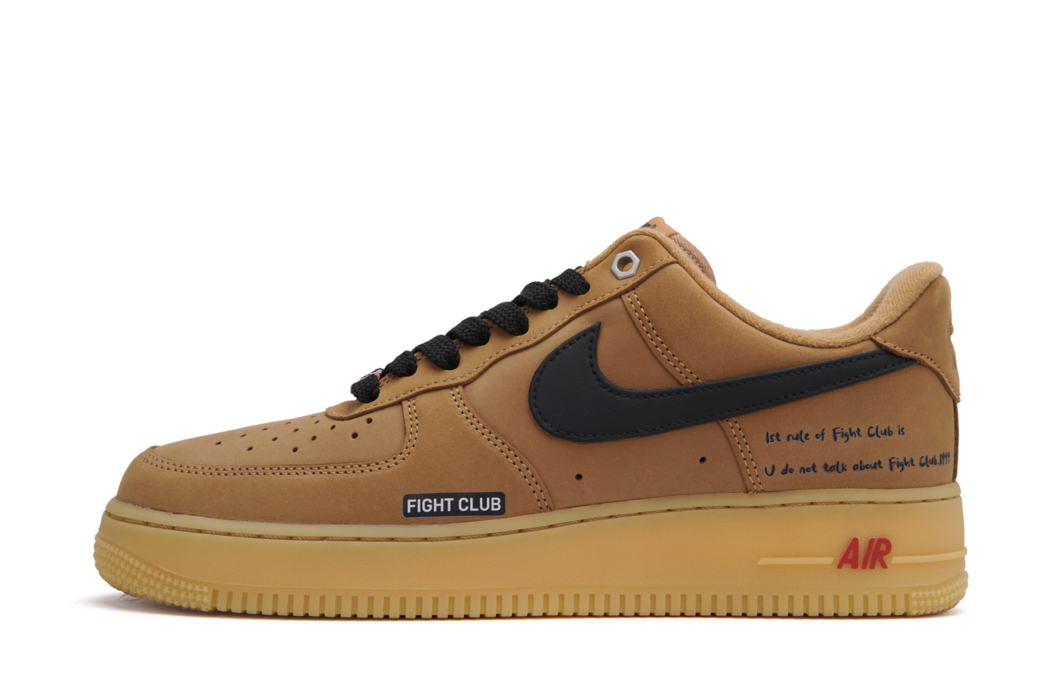 Air Force 1 Fight Club Abrasion Resistant Low top Skateboard Shoes мужские Wheat Nike, wheat — фото 3