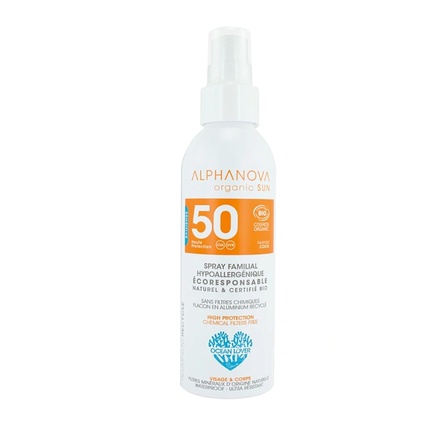 

Семейный солнцезащитный крем SPF 50 в перерабатываемом флаконе 150 г Alphanova