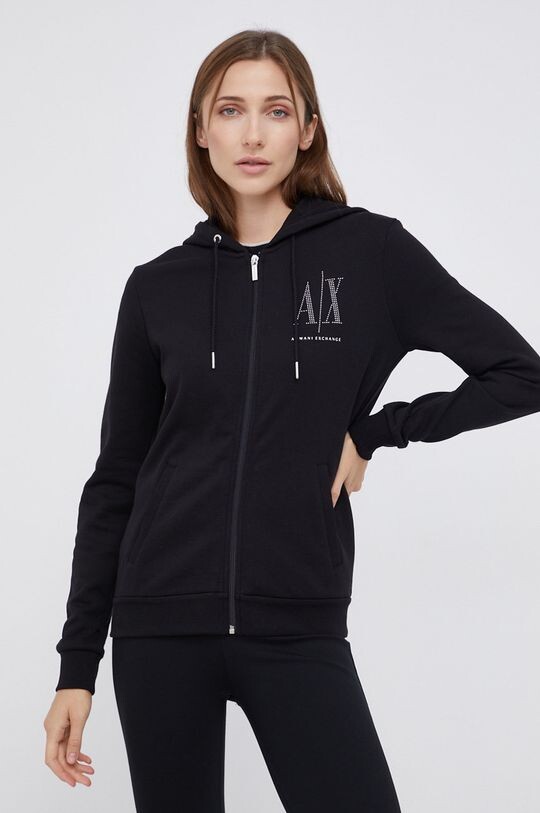 

Хлопковая толстовка Armani Exchange, черный