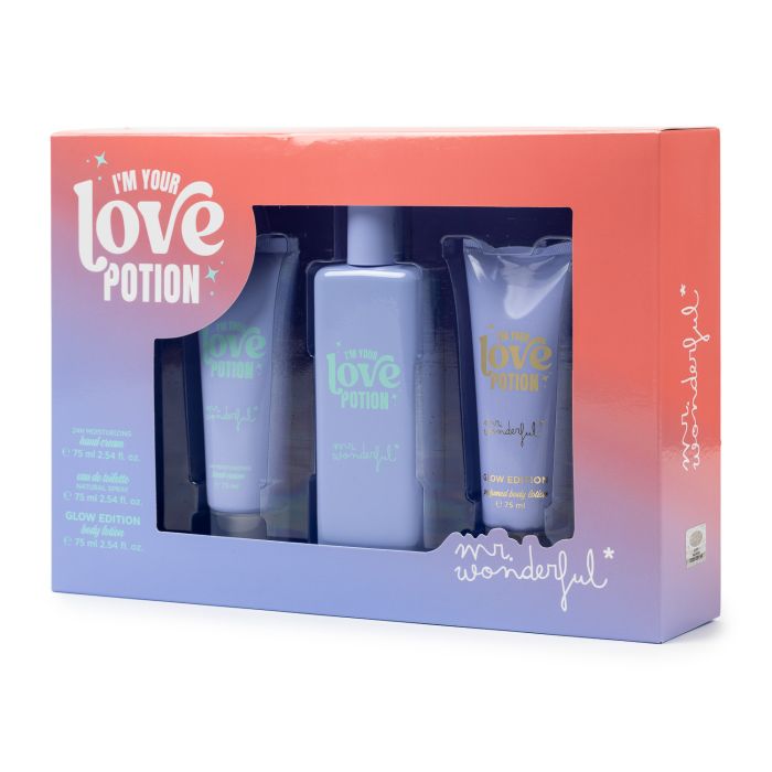 

Туалетная вода унисекс Estuche I'm Your Love Potion Mr. Wonderful, EDT 75 ml + Body Lotion 75 ml + Hand Cream 75 ml