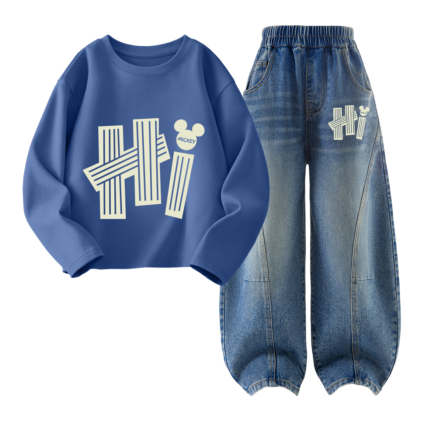 Детский спортивный комплект Casual Sportswear 2 Piece Set Disney, di flying wonder белый+di fсветло-k denim синий — фото 2