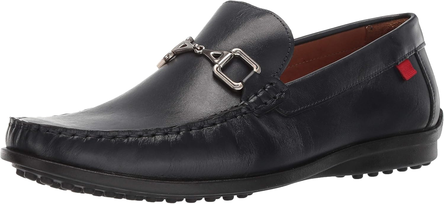 

Мужские лоферы Marc Joseph New York из зернистой кожи Carneige Hill с пряжкой, темно-синий