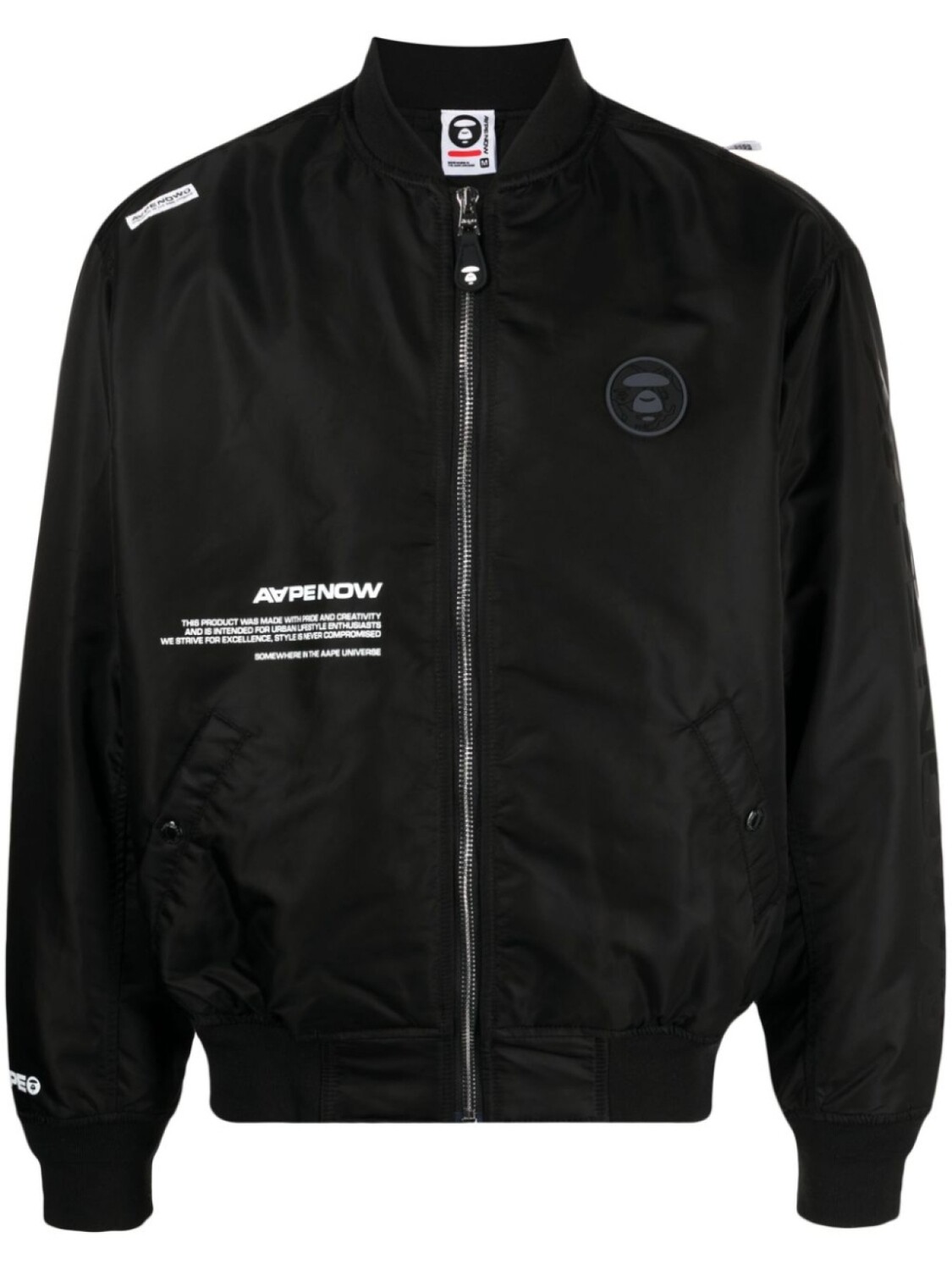 

Бомбер на молнии с нашивкой-логотипом AAPE BY *A BATHING APE, черный