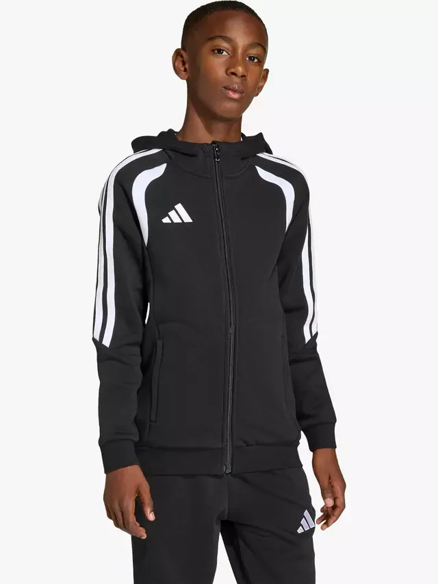 Детская толстовка на молнии Tiro26 League, черно-белая adidas