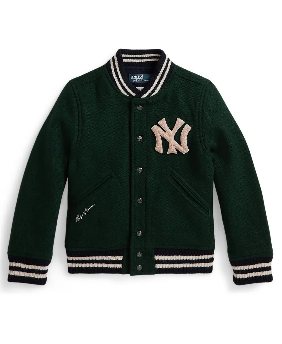 Детская куртка Yankees с длинными рукавами и логотипом, размеры 8-20 Polo Ralph Lauren, зеленый