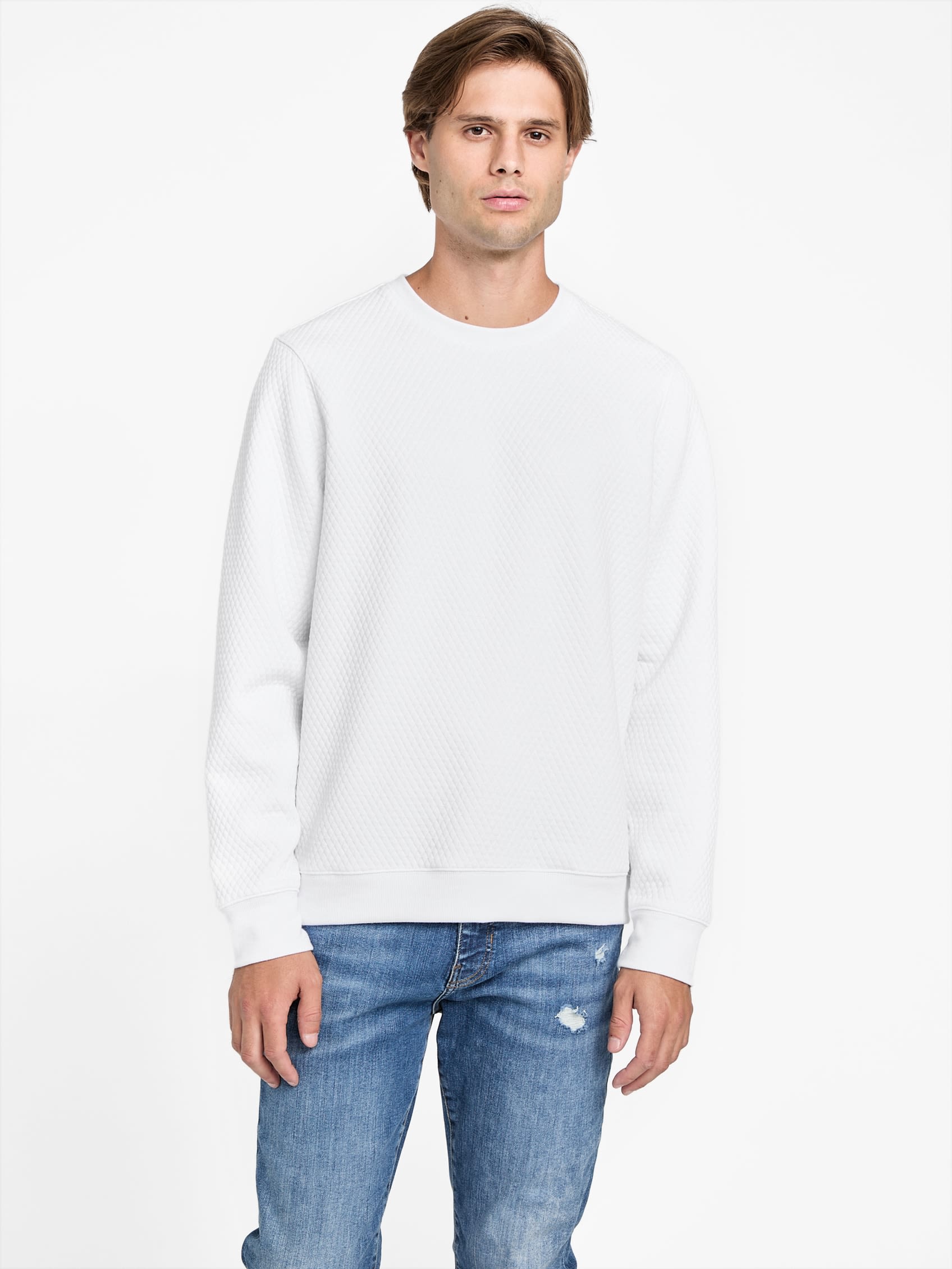 

Жаккардовый свитер с круглым вырезом Omar Guess Factory, цвет pure white