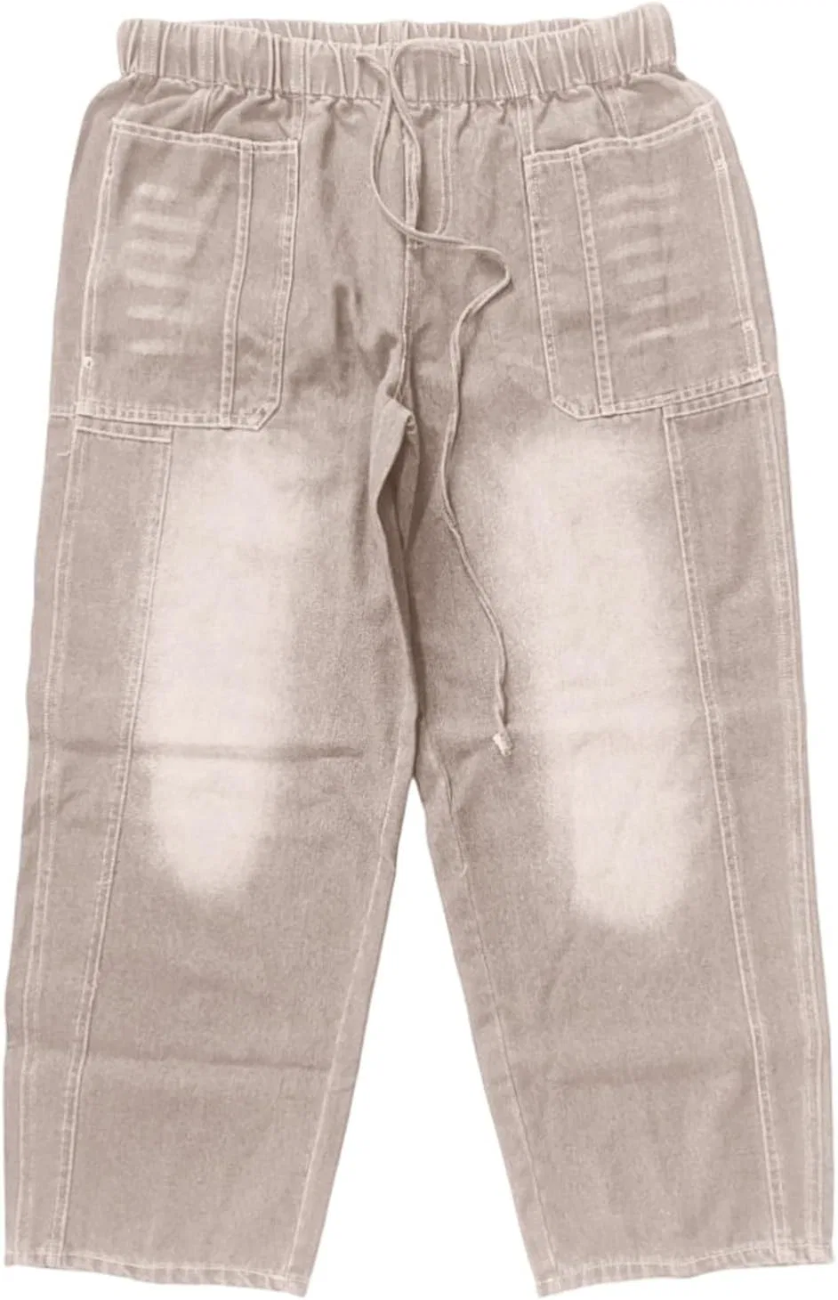 Джинсы boyfriend wide leg, белый — фото 4