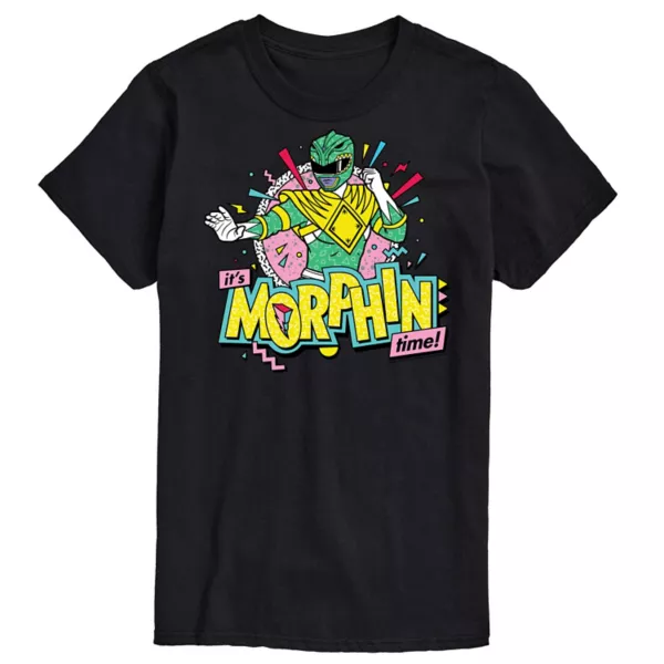 

Мужская футболка Power Rangers Morfin Time Green с графикой Licensed Character, черный