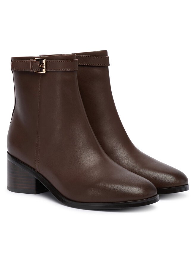 Ботильоны Th Buckle Riding Mid Heel Bootie FW0FW08859 Tommy Hilfiger, коричневый — фото 2