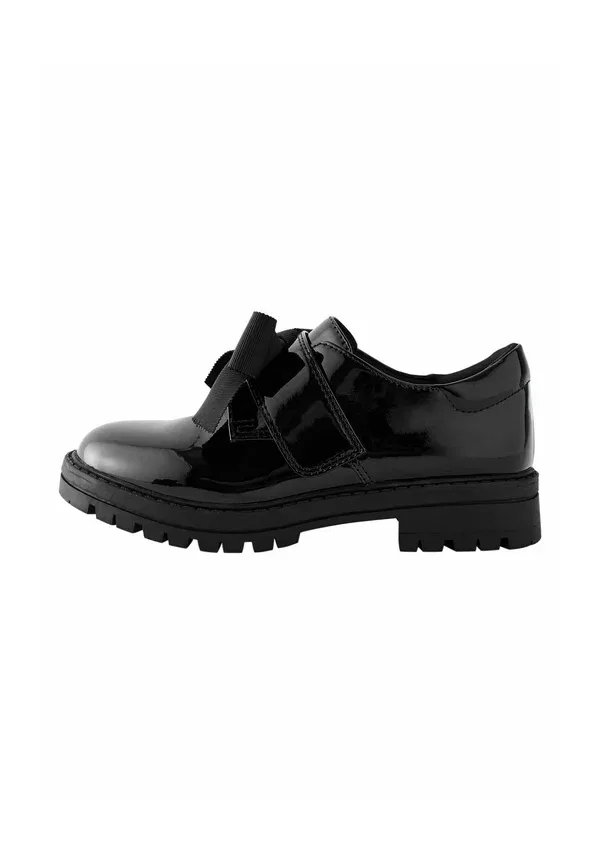 Туфли-слипоны Next, Bow monkstrap chunky school regular fit slip ons, черный лакированный