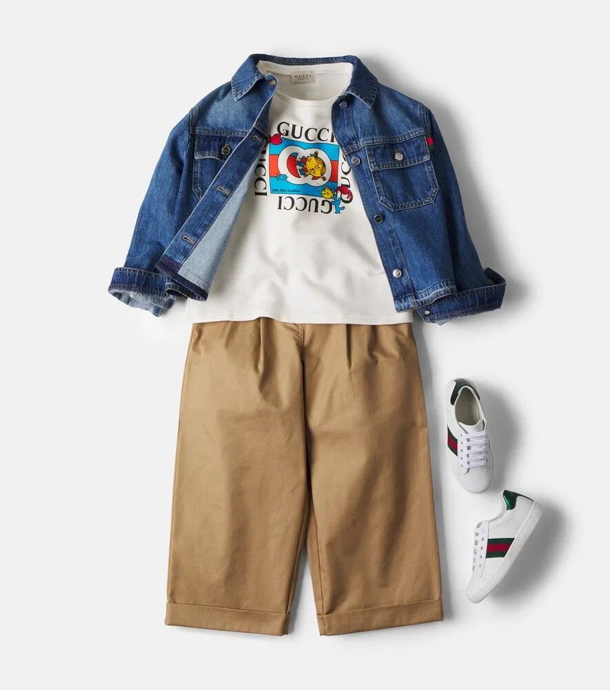 Футболка из хлопкового трикотажа "Мистер Мен: Маленькая Мисс" Gucci Kids, белый — фото 2