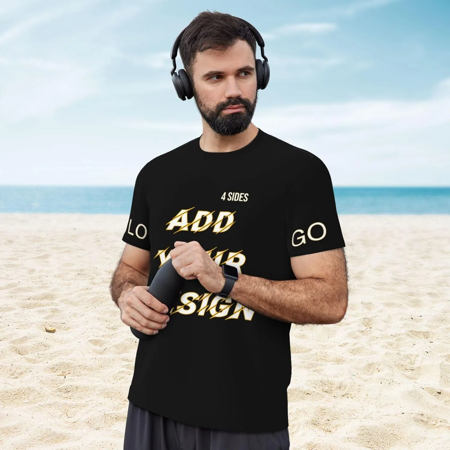 Футболка мужская Custom T Shirts с принтом на 4 сторонах — фото 3