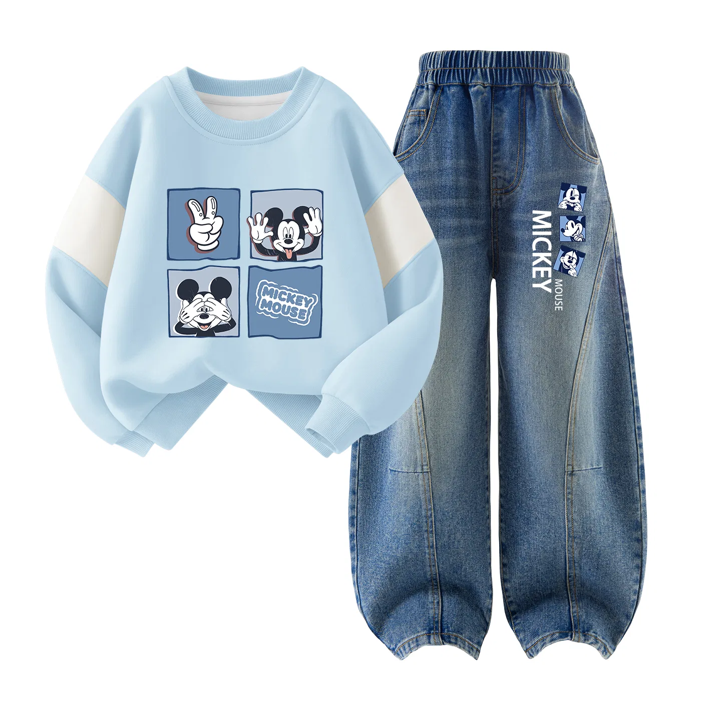 Детская спортивная одежда Casual с круглым вырезом Disney, Di Peak Summit K Forest Green+Di Mountain Peak K Denim Blue — фото 3