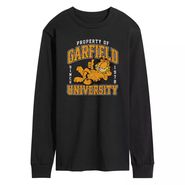 

Мужская футболка Garfield с длинным рукавом в стиле varsity Licensed Character, черный